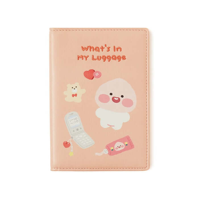 What's in My Luggage Passport Case - Little Peach by Kakao Friends - Available at allkpopmag. Price: $24.69.