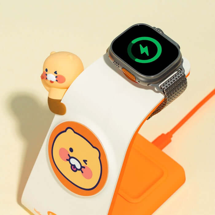 Kakao Friends Hi-Chun-Sik 3-in-1 MagSafe Wireless Charger (Apple Watch) by Kakao Friends Tech Products - Available at allkpopmag. Price: $69.37.