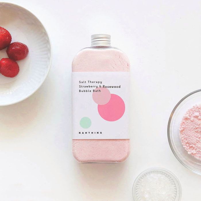 Five Senses Bubble Bath Pink (Strawberry Powder, Rosewood) - Himalayan Salt Bath Soak by Nothing Project - Available at allkpopmag. Price: $25.87.