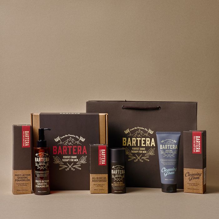 Cleansing Foam + Shaving Oil + All-in-One Gel Moisturizer Set by Bartera - Available at allkpopmag. Price: $79.25.
