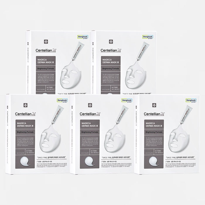 Madeca Derma Mask 3 Brightening Formula 23ml 5 Boxes (50 Sheets) by Centellian24 - Available at allkpopmag. Price: $53.97.