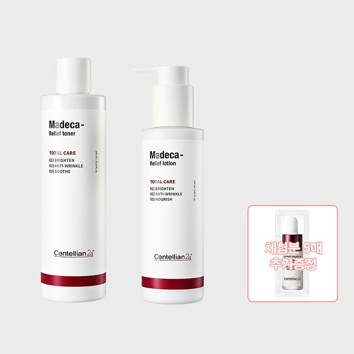 Madeca Relief Set (Toner 300ml + Lotion 150ml) + 5 x 1ml Sachets by Centellian24 - Available at allkpopmag. Price: $48.09.