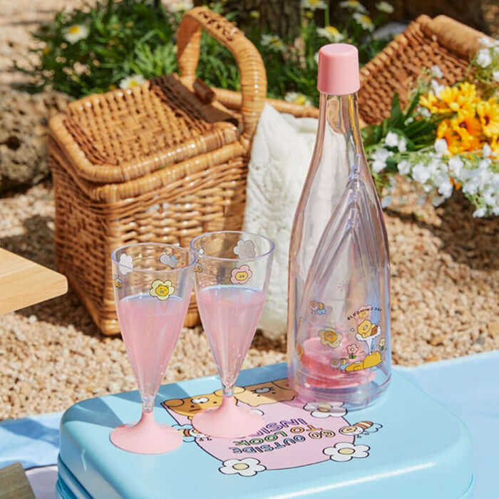 Blooming Day Reusable Wine Cup Set - Lion & Chunsik by Kakao Friends - Available at allkpopmag. Price: $23.52.