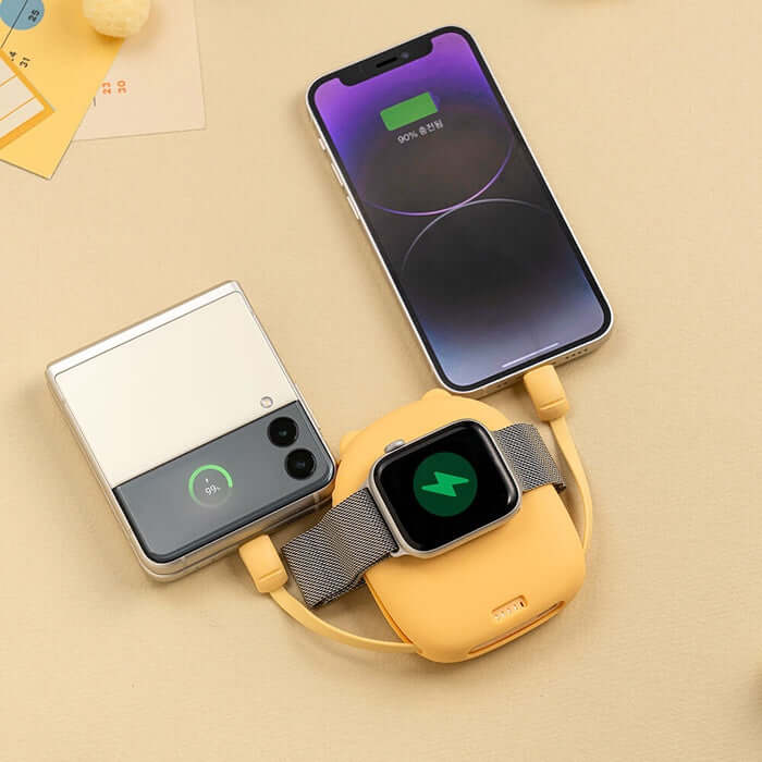 Kakao Friends All-in-One Cable Power Bank 5,000mAh (Apple Watch Compatible) by Kakao Friends Tech Products - Available at allkpopmag. Price: $41.03.
