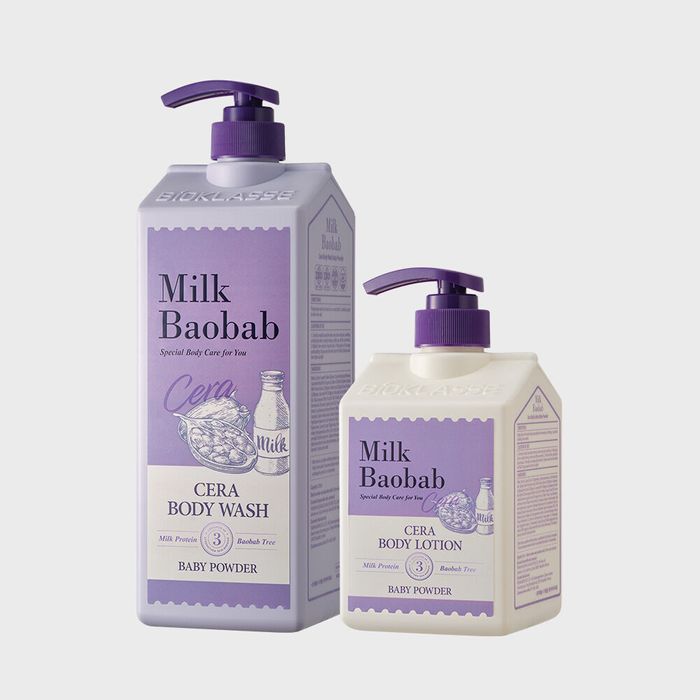 Cera Body Wash 1200ml + Body Lotion 600ml (Baby Powder) by Milk Baobab - Available at allkpopmag. Price: $41.50.