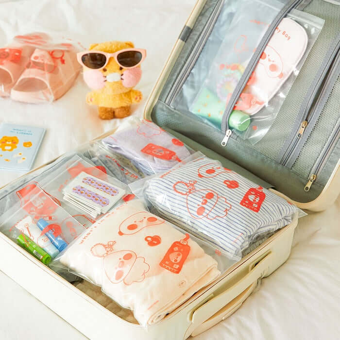 Travel Zip Bag 22P Set - Friends by Kakao Friends - Available at allkpopmag. Price: $14.70.