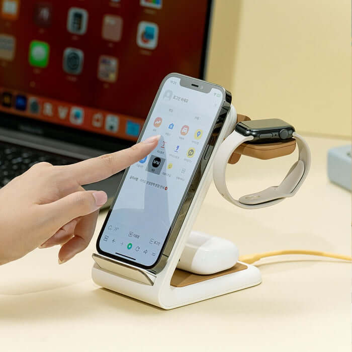Kakao Friends 3-in-1 Fast Wireless Charger (Galaxy Watch/Apple Watch) by Kakao Friends Tech Products - Available at allkpopmag. Price: $58.67.