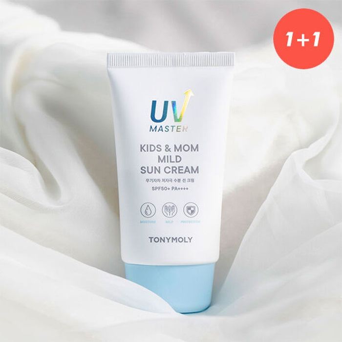 (1+1) UV Master Kids & Moms Mild Sunscreen Cream by Tony Moly - Available at allkpopmag. Price: $32.92.