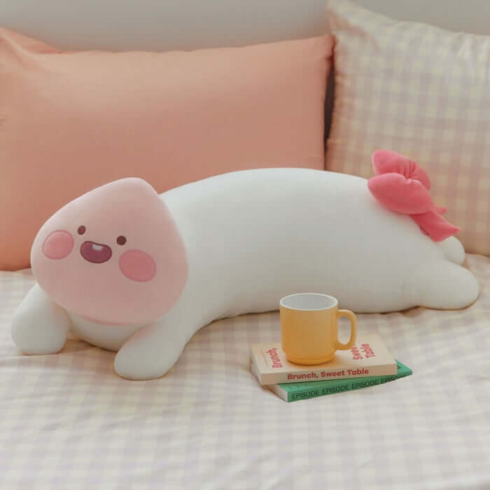 Ribbon Curve Body Pillow - Little Peach by Kakao Friends - Available at allkpopmag. Price: $44.68.