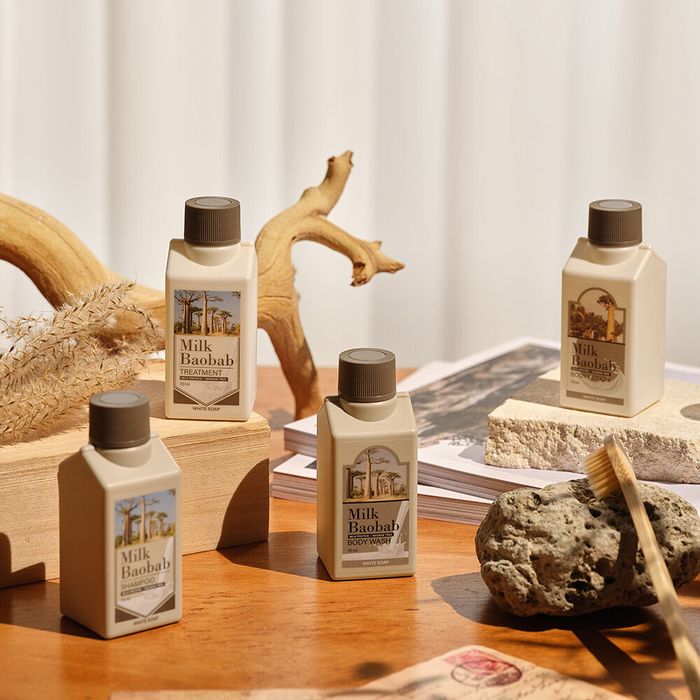 Travel Shampoo/Conditioner/Body Wash/Lotion Kit 70ml (White Soap) by Milk Baobab - Available at allkpopmag. Price: $29.86.