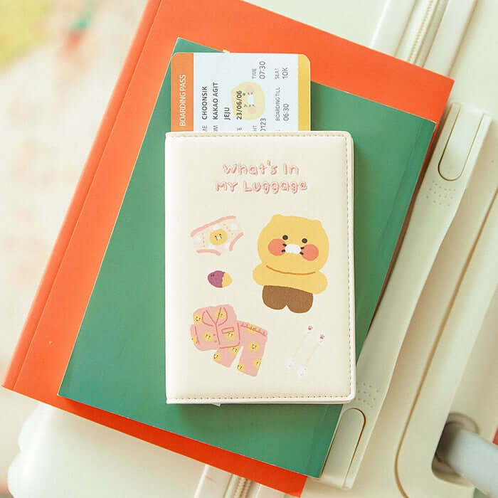 What's in My Luggage Passport Case - Chunsik Edition by Kakao Friends - Available at allkpopmag. Price: $24.69.
