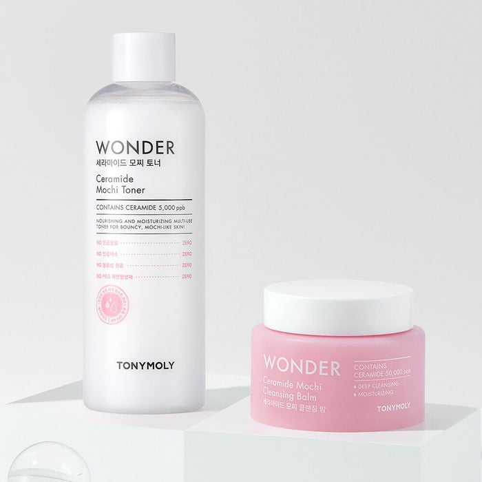 Wonder Ceramide Mochi Toner 500ml + Moisture Cream 300ml by Tony Moly - Available at allkpopmag. Price: $24.69.
