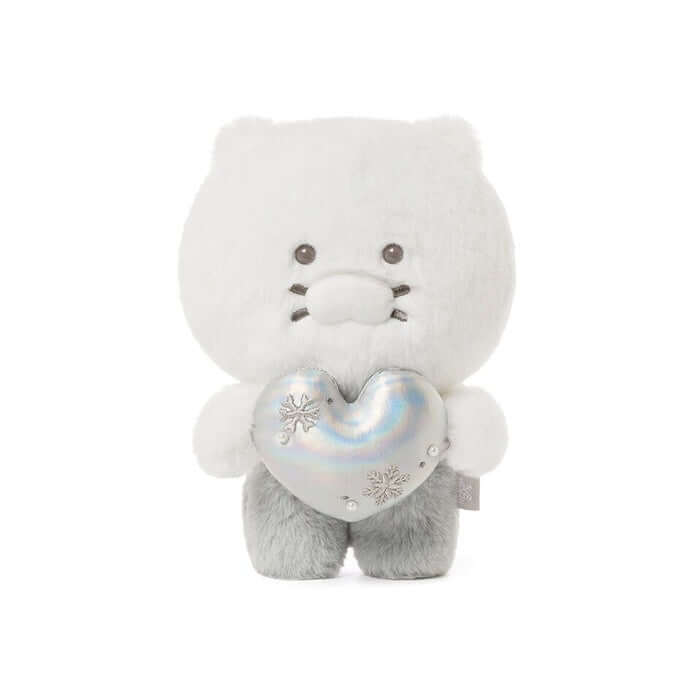 White Silver Snowflake Heart Doll - Chunsik by Kakao Friends - Available at allkpopmag. Price: $22.34.