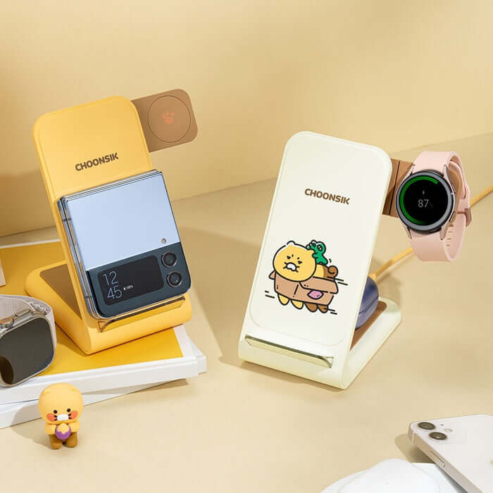 Kakao Friends 3-in-1 Fast Wireless Charger (Galaxy Watch/Apple Watch) by Kakao Friends Tech Products - Available at allkpopmag. Price: $58.67.