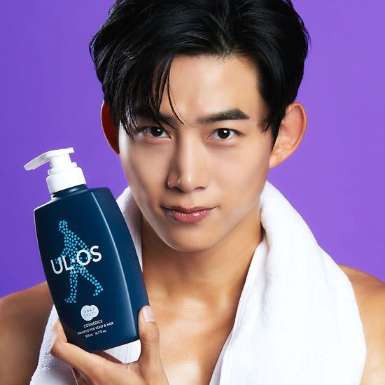 Uros Scalp Shampoo 500ml bottle, designed for men's beauty care, featuring K-Beauty formulation for healthy hair and scalp.