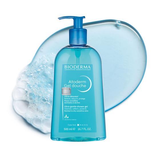 Alt text: Bioderma Atoderm Shower Gel 500ml - Hydrating body cleanser for sensitive skin, part of K-Beauty skincare.