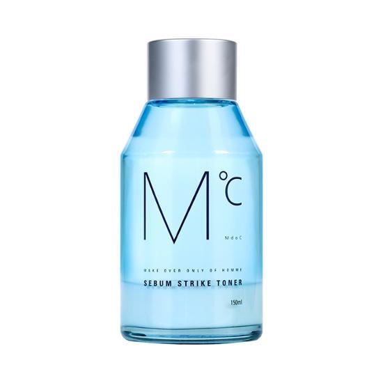 150ml bottle of MDC Sebum Strike Toner, a K-Beauty skincare product designed to balance and purify skin, featured in a sleek design.