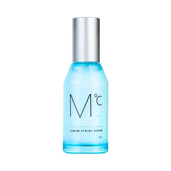 100ml bottle of MDC Sebum Strike Serum, a K-Beauty skincare product designed to control excess oil and moisturize skin, featured in a sleek design.