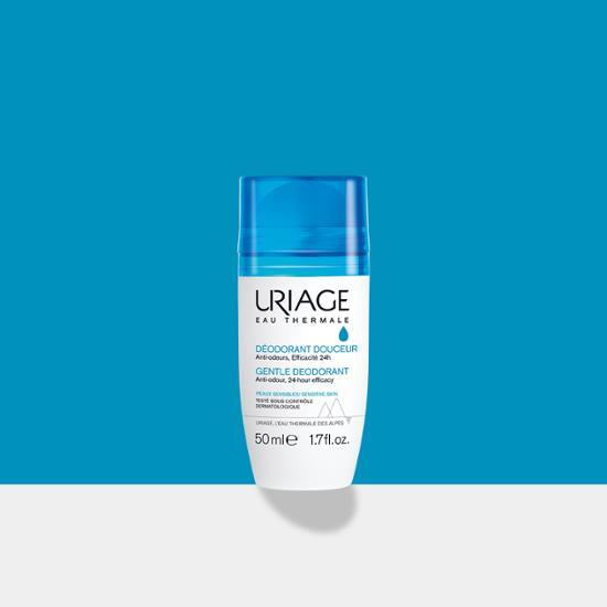Uriage Deo Roll-On Deodorant 50ml bottle, designed for effective body care, featuring a sleek design and labeled with URIAGE branding, ideal for K-Beauty enthusiasts.