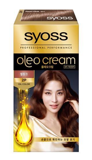 Syoss Oleo 2P Pearl Pink hair dye for gray hair coverage, featuring a vibrant pearl pink shade, perfect for vibrant hair color transformation.
