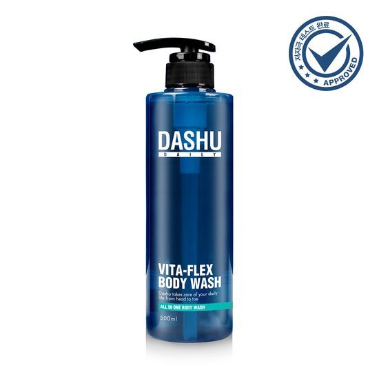 500ml DASHU Daily Vitaplex All-in-One Body Wash for men, featuring K-Beauty formulation for effective body cleansing.