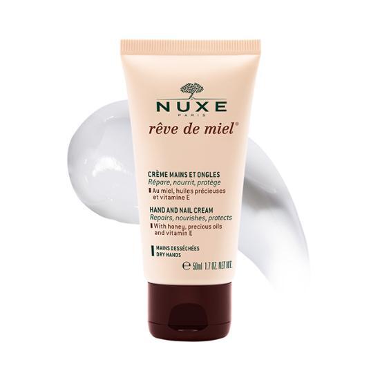 50ml Nuxe Reve de Miel Hand and Nail Cream, a moisturizing body care product for healthy skin, featuring natural ingredients.