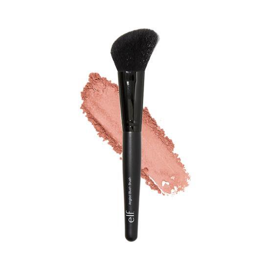 e.l.f. Angled Blush Brush for precise application of blush and contour, ideal for makeup enthusiasts and professionals.