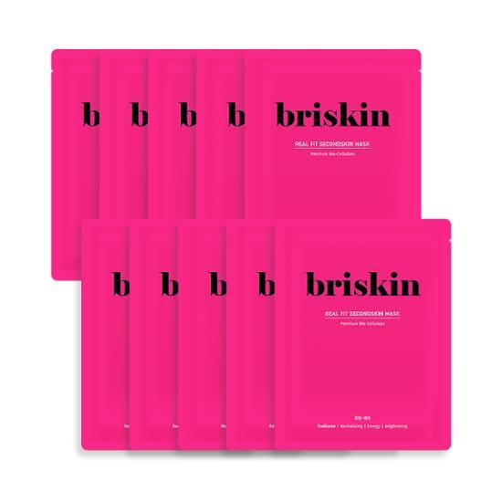 Briskin Real Fit Second Skin Mask Tone-Up Glow 10P