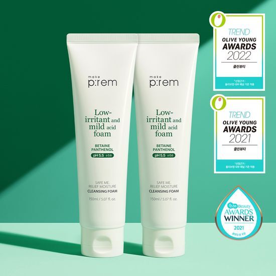 Makeprem Safe Me Relief Moisture Skincare Foam 150ml 1+1 offer