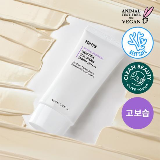 Rovectin Intense Moisture Sunscreen 50ml - Deep Moisture Skincare for sun protection, featuring K-Beauty formulation.