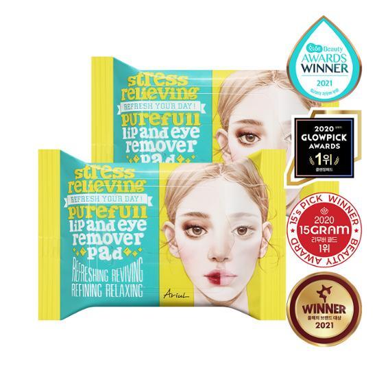 Ariel Stress Relieving Lip & Eye Remover Pads Double Set (30+30)
