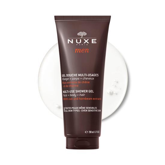200ml Nuxe Men All-in-One Foaming Gel Cleanser, a versatile body care product for men, perfect for cleansing and refreshing skin.