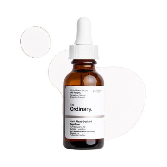 Alt text: The Ordinary 100% Plant-Derived Squalane skincare product, a lightweight and nourishing oil for hydration, displayed in its sleek packaging, ideal for K-Beauty enthusiasts.