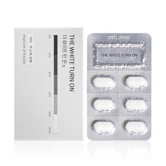 White Turn-On Spot & Freckle Relief - 30 Tablets for skin tone enhancement and blemish reduction.