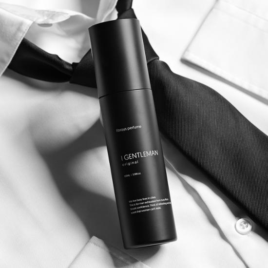 Alt text: Igentleman Fabric Perfume 100ml for men - available in three unique variants, showcasing K-Beauty fragrance in a stylish bottle.