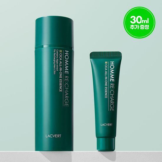 150ml Lacquever Homme Recharge Cica All-in-One Essence with bonus 30ml, a K-Beauty skincare moisturizer for men.