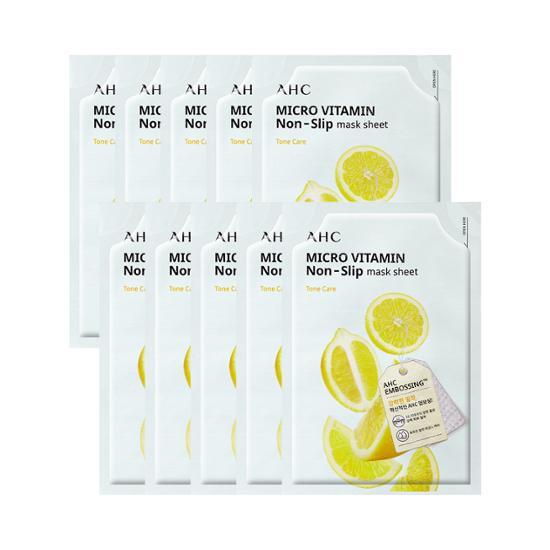 AHC Micro Vitamin Infusion Sheet Mask - 33ml pack containing 10 K-Beauty skincare masks for radiant skin.