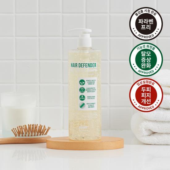 Swagger Hair Defender Anti-Hair Loss Shampoo 490ml bottle, designed for men's beauty and personal care, featuring K-Beauty elements.