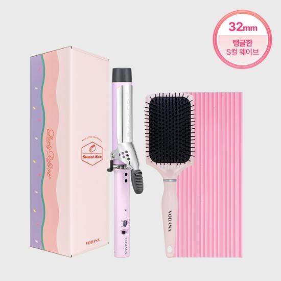 Bodyna Sweet Box (Bongo Curler 32mm Violet + Cushion Brush + Heat Pad)