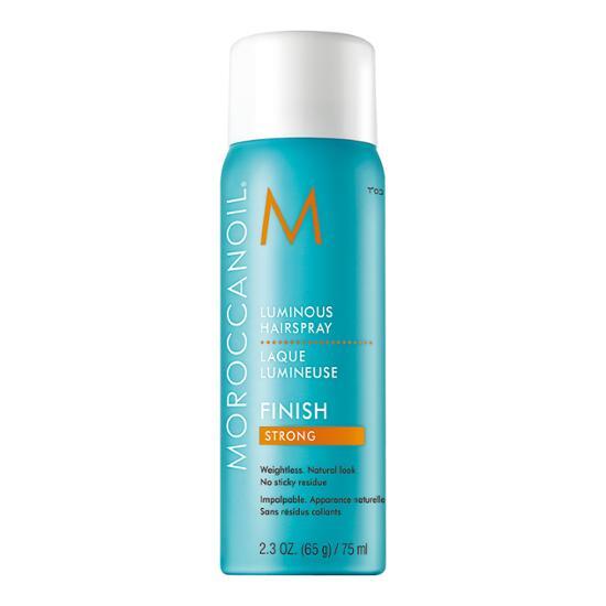Moroccanoil Luminous Hair Spray (Strong) 75ml bottle for hair care, offering a radiant finish and long-lasting hold.