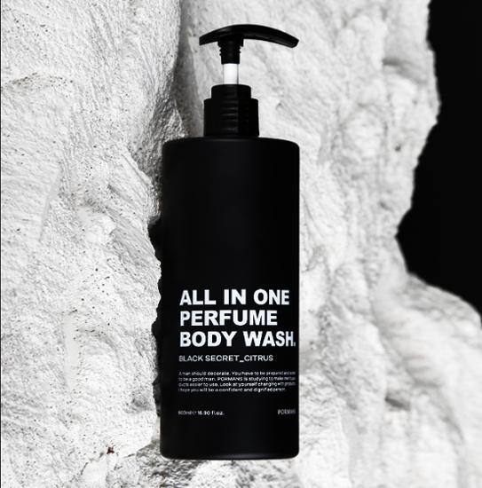 Foreman's All-in-One Perfume Body Wash 500ml for men, showcasing K-Beauty essentials in personal care and body cleansers.