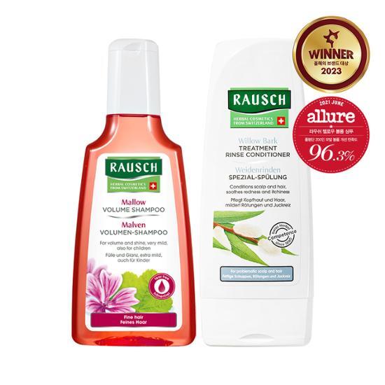 Rausch Mellow Volume Shampoo 200ml & Willow Bark Treatment Rinse Conditioner 200ml
