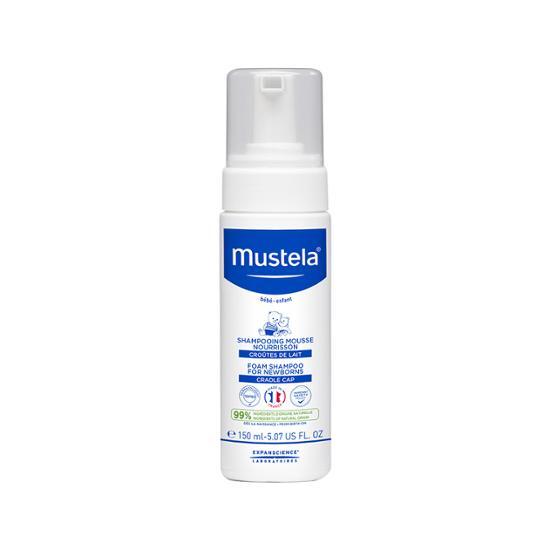 Mustela Foam Shampoo for Newborns 150ml - Gentle hair care product for babies, featuring K-Beauty ingredients and designed for delicate scalps.