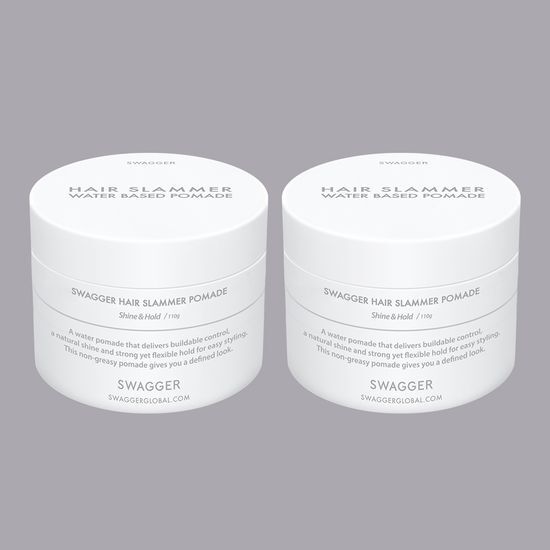 Swagger Hair Slammer Pomade Double Pack 110g - Men's styling product for sleek and defined hairstyles.