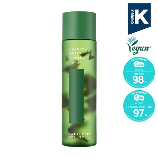 200ml Lapparete Beauty Calming Green Turnover Toner, a soothing skincare product from K-Beauty, designed to refresh and hydrate the skin.