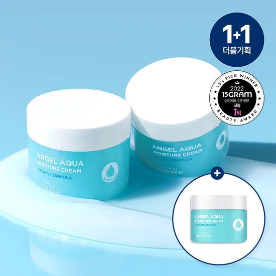 Beyond Angel Aqua Hydrating Soothing Cream Double Set (150ml x 2) - Vegan skincare moisturizers for a soothing and hydrating routine.