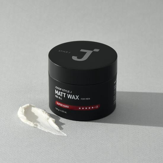 J. Soop Style J For Men Matte Wax 120g - K-Beauty styling product designed for men's beauty, featuring a sleek packaging ideal for achieving a matte finish.