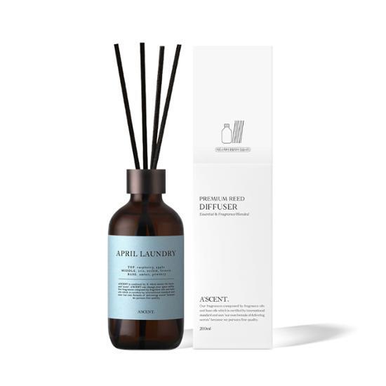 200ml Ascent Nature Diffuser April Laundry fragrance bottle, showcasing a sleek design ideal for enhancing personal care with a fresh scent.