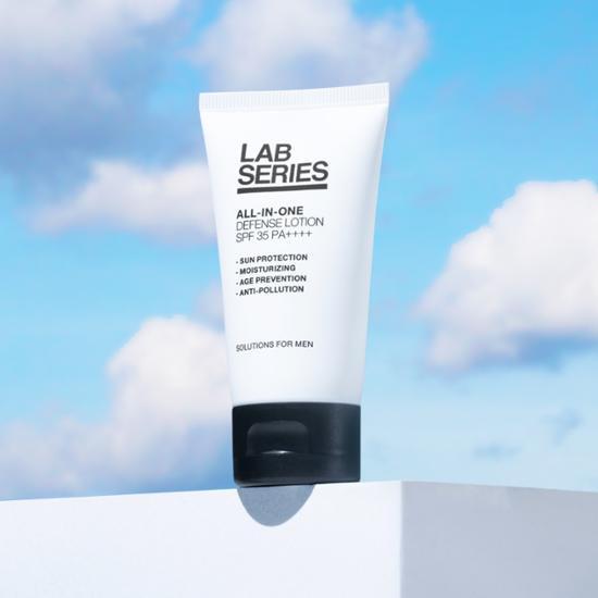 Lab Series All-in-One Defense Lotion SPF 35 PA++++ 50ml - Moisturizing skincare product for men, offering sun protection and anti-aging benefits.