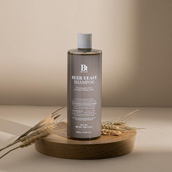 500ml Benton Beer Yeast Shampoo for men, promoting healthy hair and scalp, featured in K-Beauty collection.
